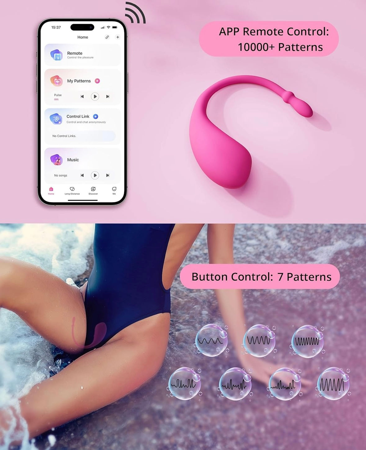 Bluetooth App-Controlled Vibrator & Love Egg - Clitoral & G-Spot Stimulation